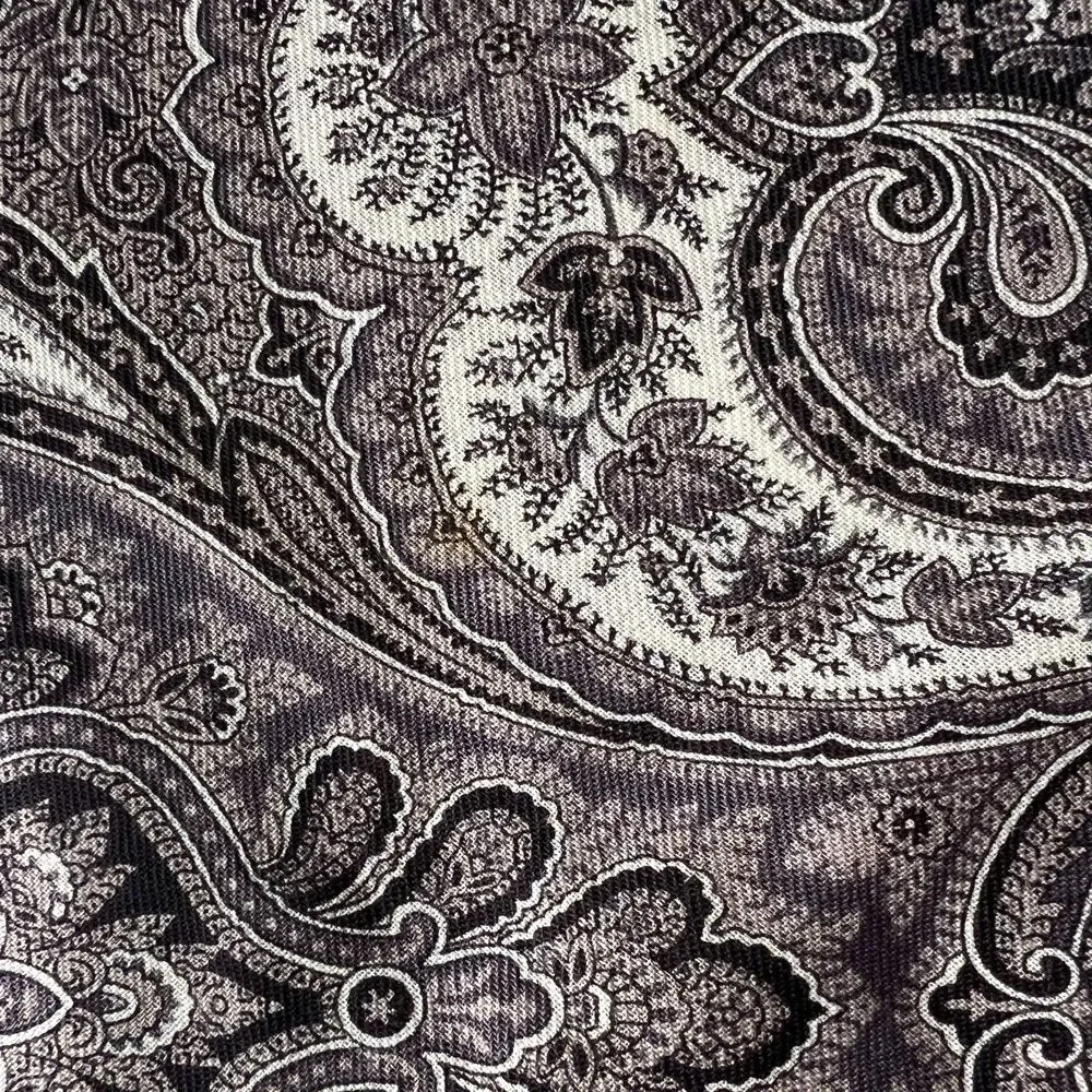 Taupe Paisley 100% Wool Scarf Wrap Shawl 35